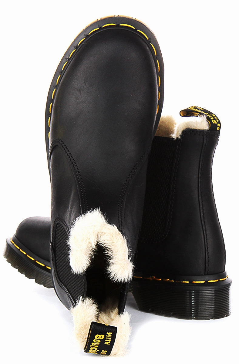Dr Martens 2976 Leonore In Black Fur Lined Shoes Dr Martens