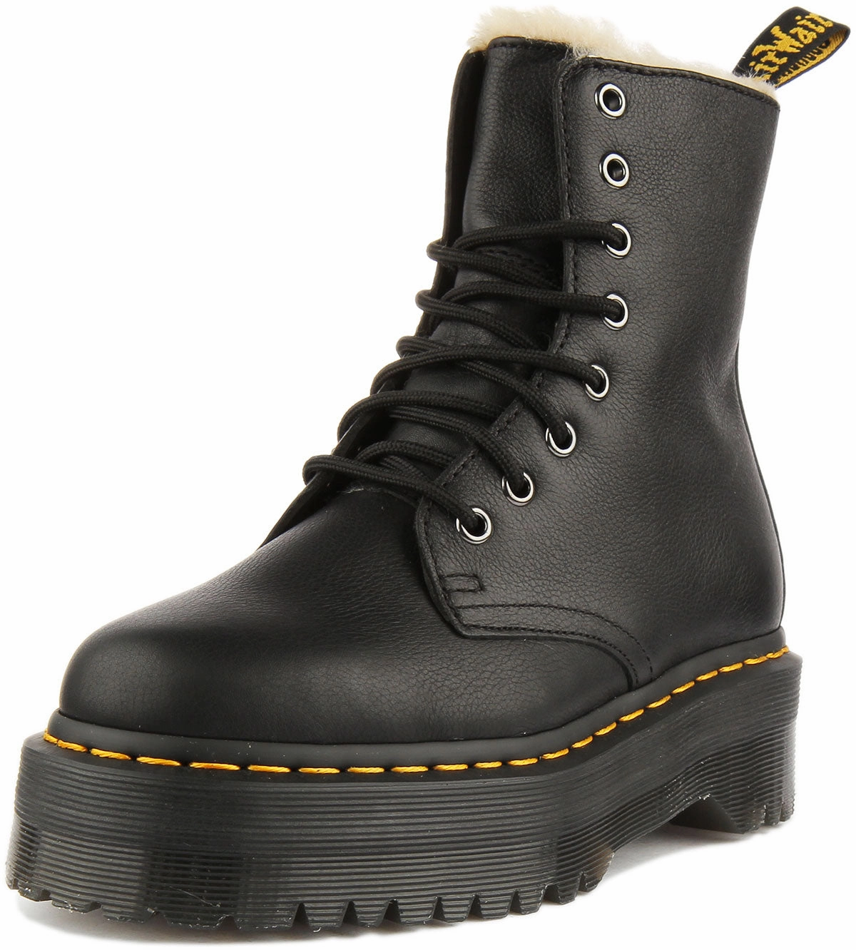 Dr Martens Jadon Fur Boots In Black For Women Shoes Dr Martens