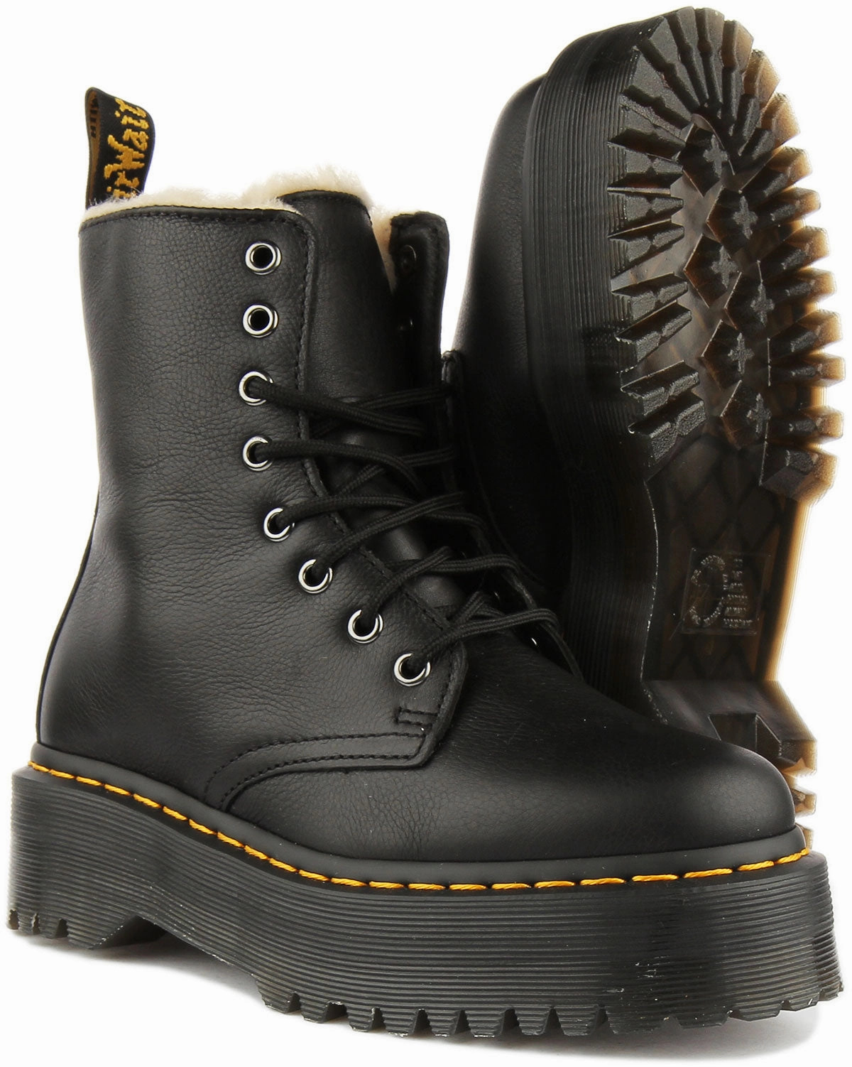 Dr Martens Jadon Fur Boots In Black For Women Shoes Dr Martens