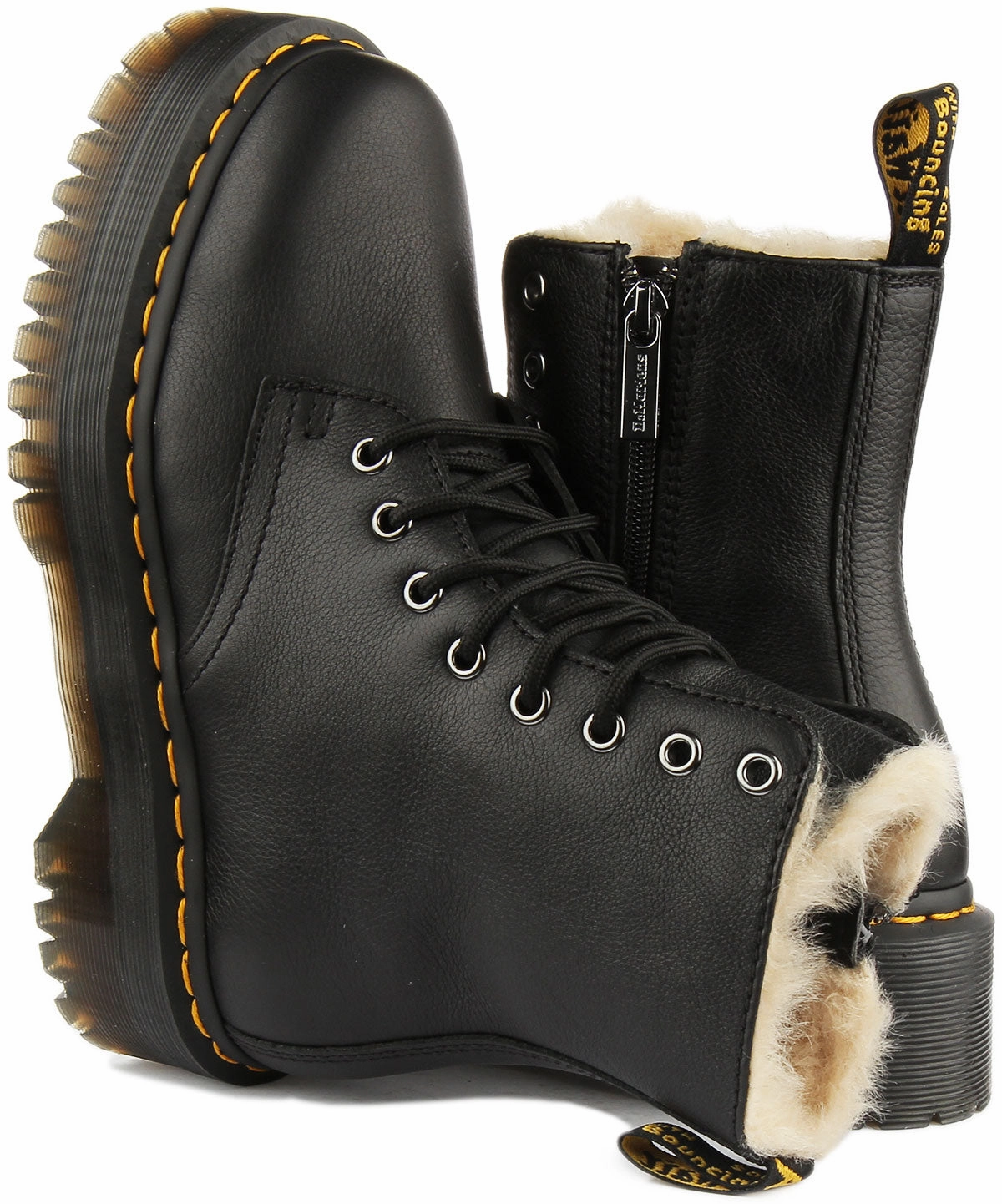 Dr Martens Jadon Fur Boots In Black For Women Shoes Dr Martens