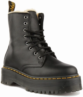 Dr Martens Jadon Fur Boots In Black For Women Shoes Dr Martens