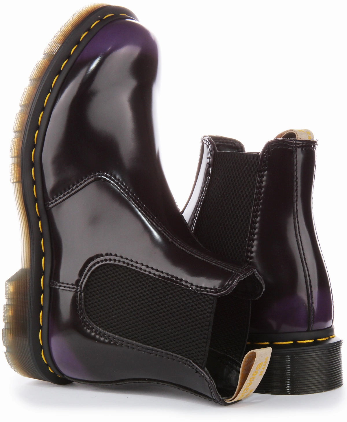 Dr Martens Vegan 2976 In Black Purple Shoes Dr Martens