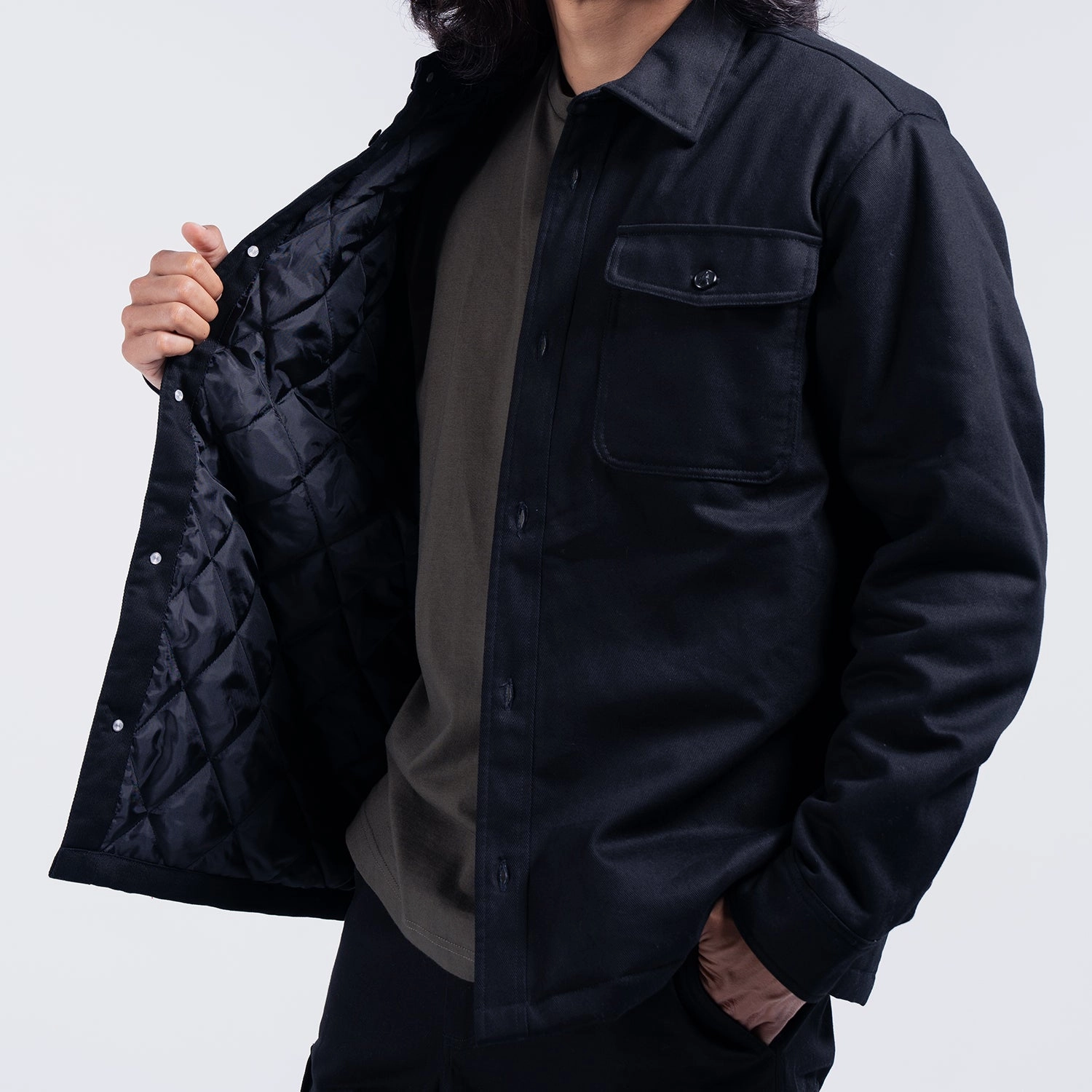 Eurostar Quilted Lined Twill Shirt Jacket - Mens