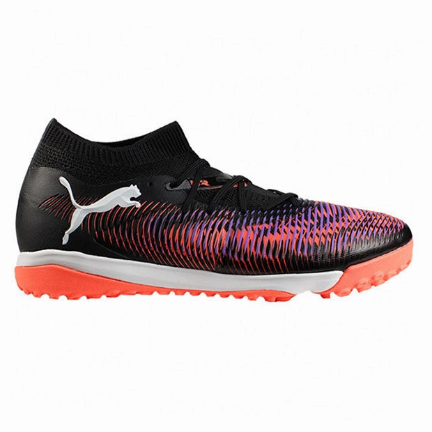 Future 8 Match TF Turf Soccer Shoes - Puma Black-Puma White-Glowing Red