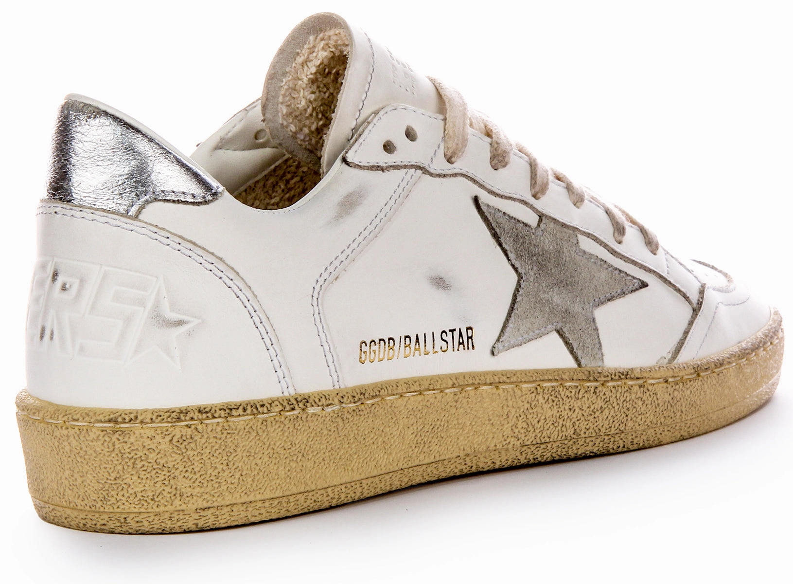 Golden Goose Ball Star Double In White Grey For Women Shoes Golden Goose