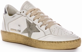 Golden Goose Ball Star Double In White Grey For Women Shoes Golden Goose