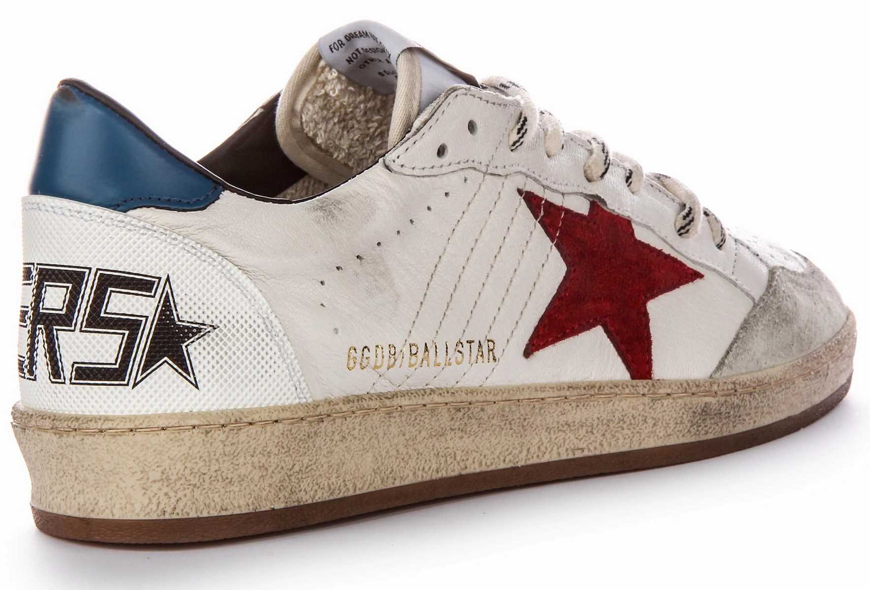 Golden Goose Ball Star In Wht Blu Red For Men Shoes Golden Goose