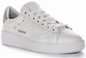 Golden Goose Pure Star New In White Silver For Women Shoes Golden Goose