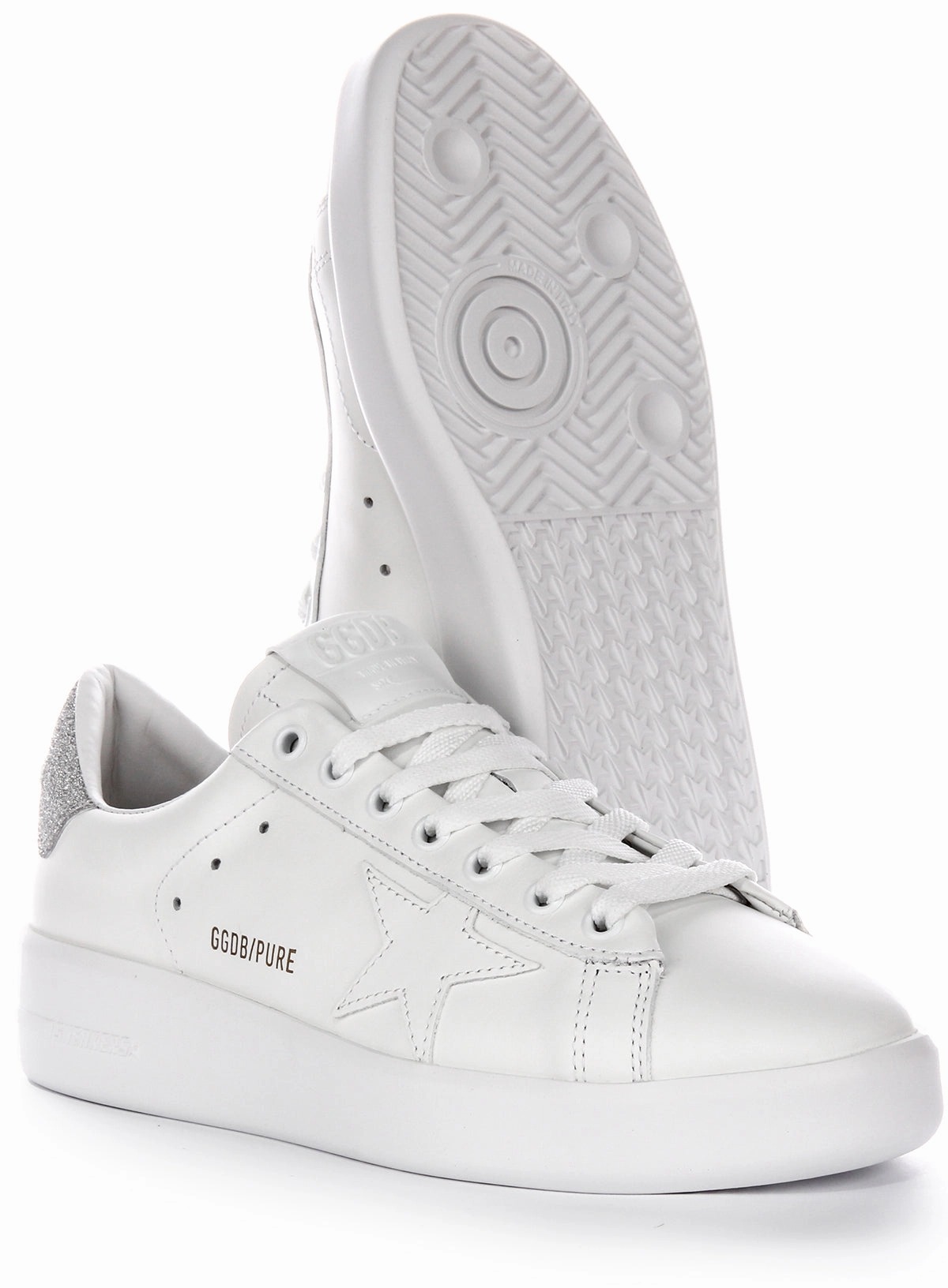Golden Goose Pure Star New In White Silver For Women Shoes Golden Goose