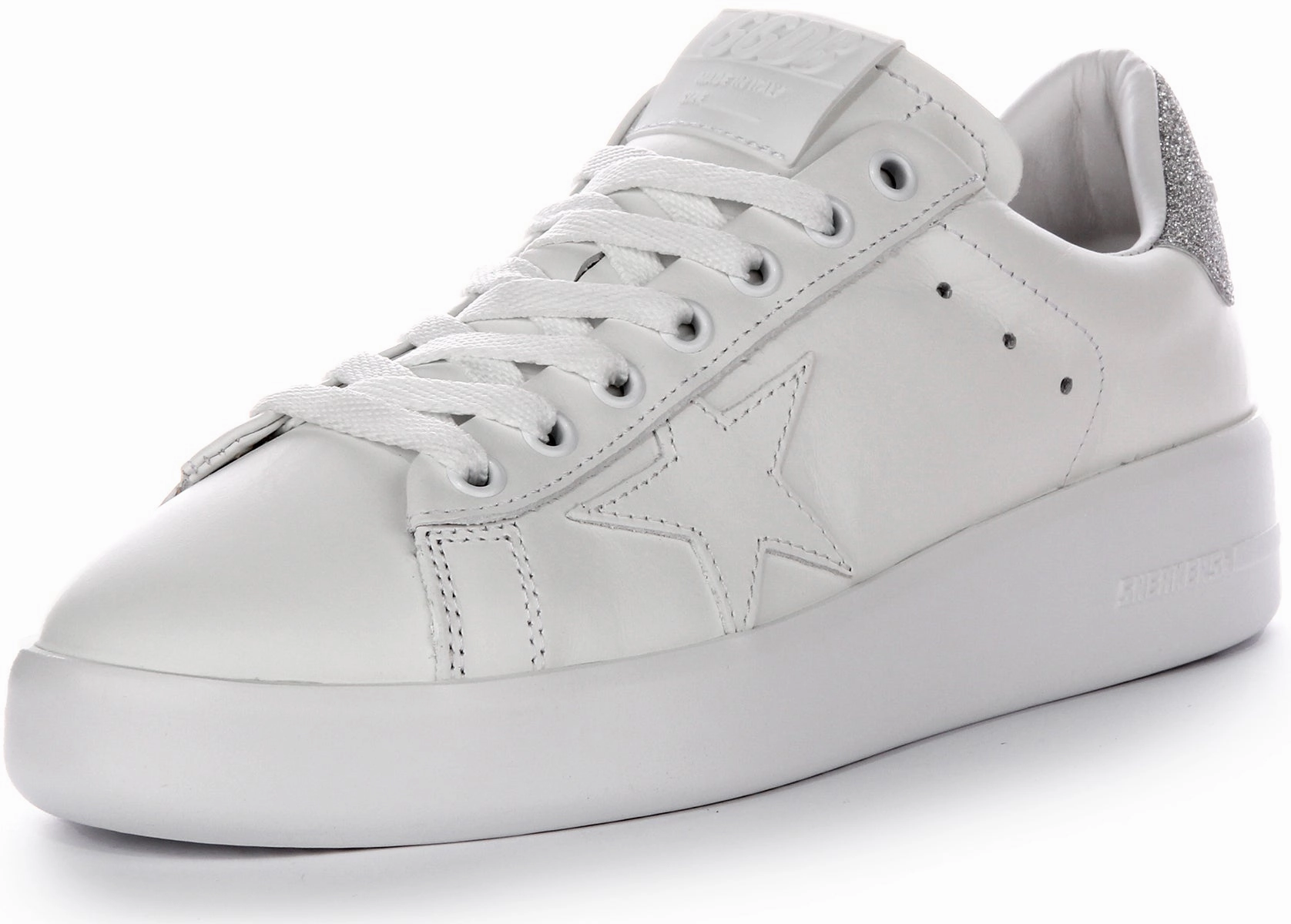Golden Goose Pure Star New In White Silver For Women Shoes Golden Goose