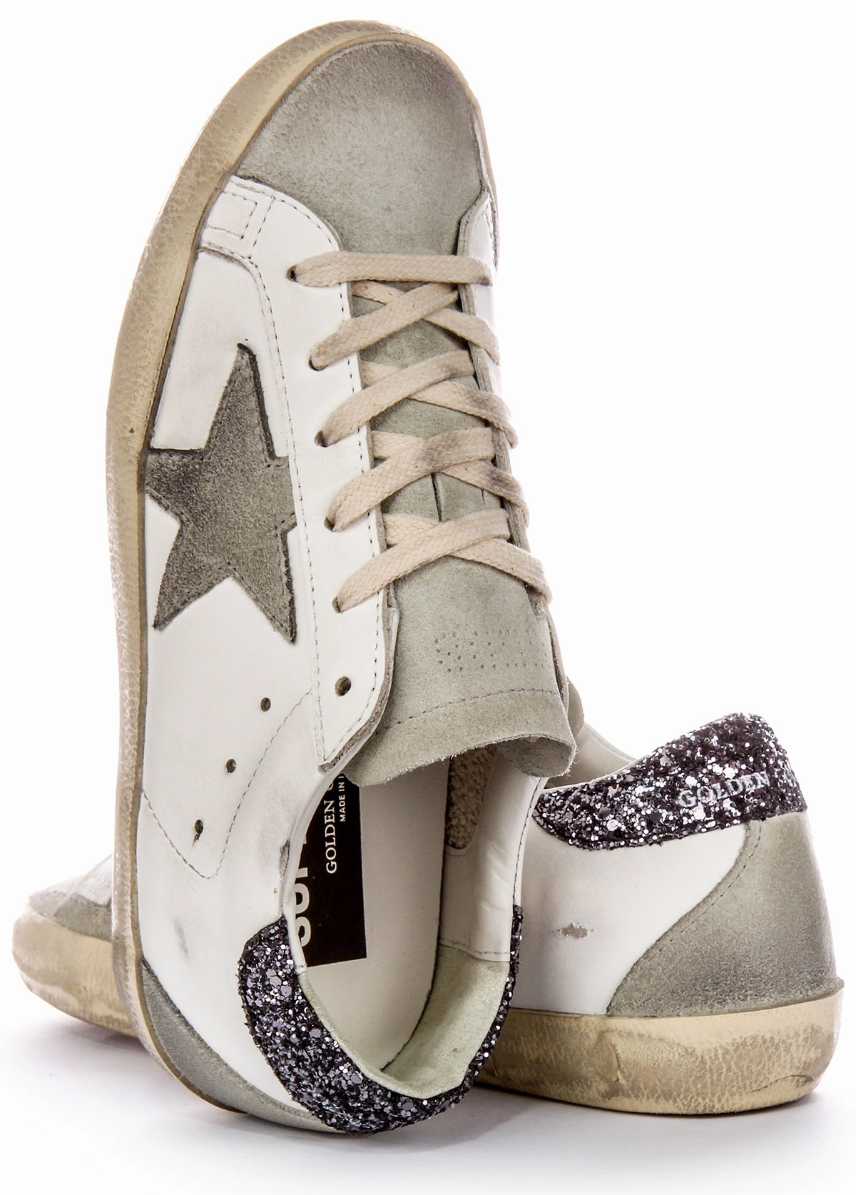Golden Goose Super Star In White Grey For Women Shoes Golden Goose