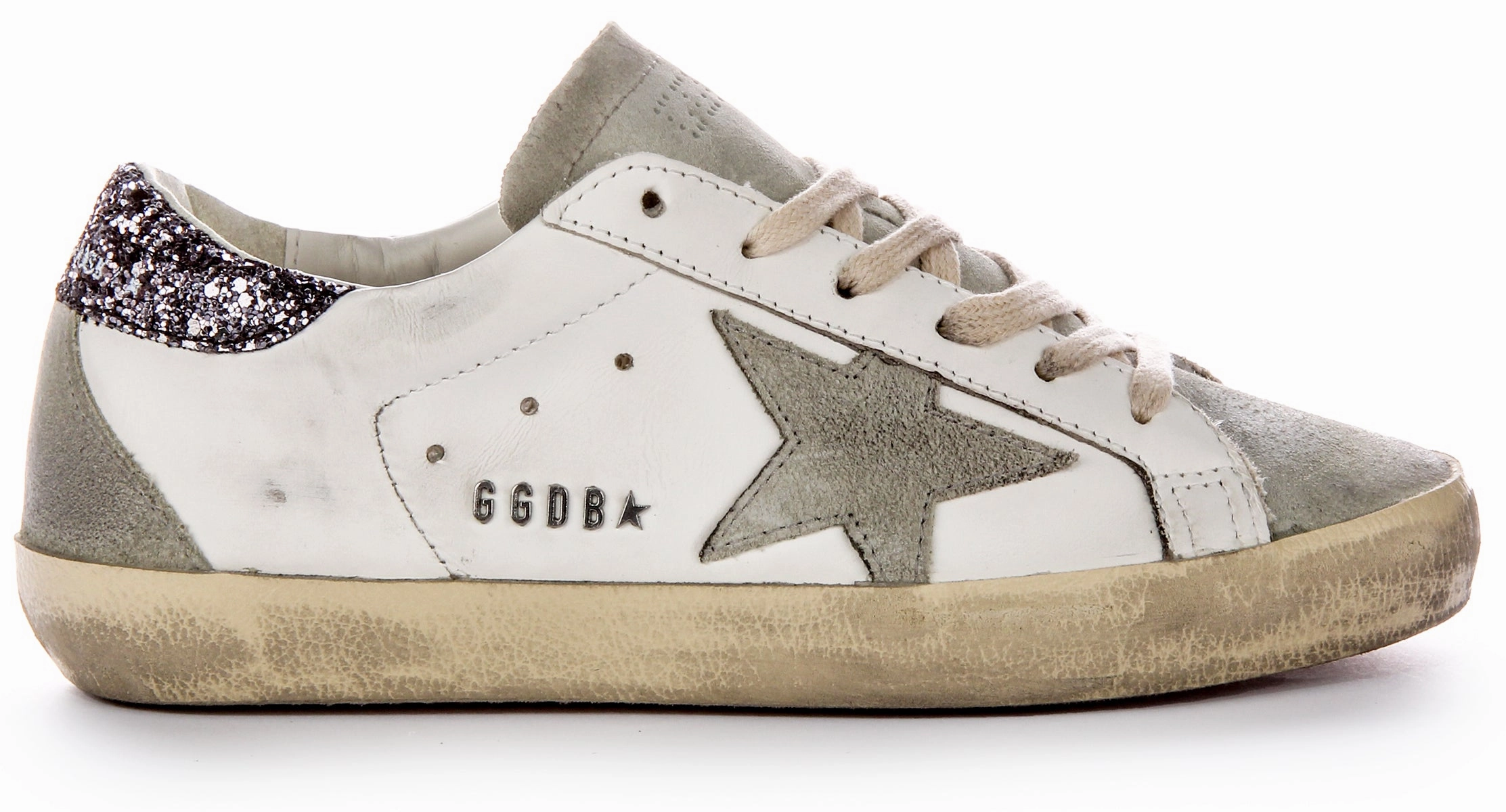 Golden Goose Super Star In White Grey For Women Shoes Golden Goose