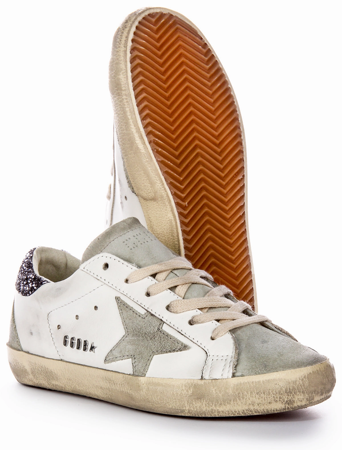 Golden Goose Super Star In White Grey For Women Shoes Golden Goose