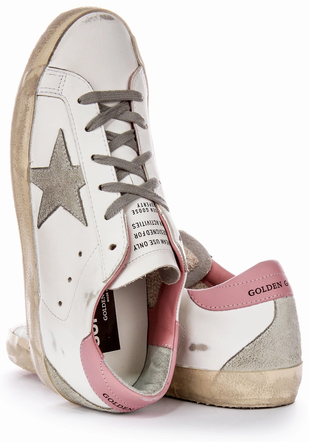 Golden Goose Super Star In White Pink For Women Shoes Golden Goose