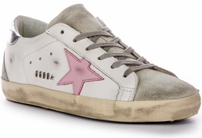 Golden Goose Super-Star In White Pink For Women Shoes Golden Goose