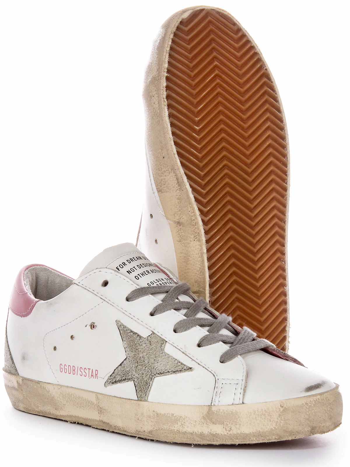 Golden Goose Super Star In White Pink For Women Shoes Golden Goose
