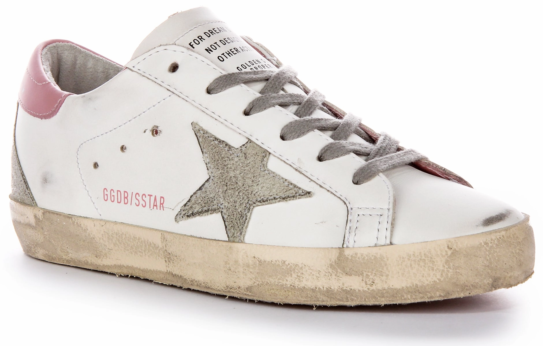 Golden Goose Super Star In White Pink For Women Shoes Golden Goose