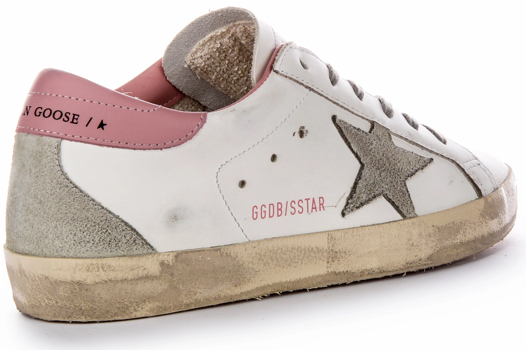 Golden Goose Super Star In White Pink For Women Shoes Golden Goose