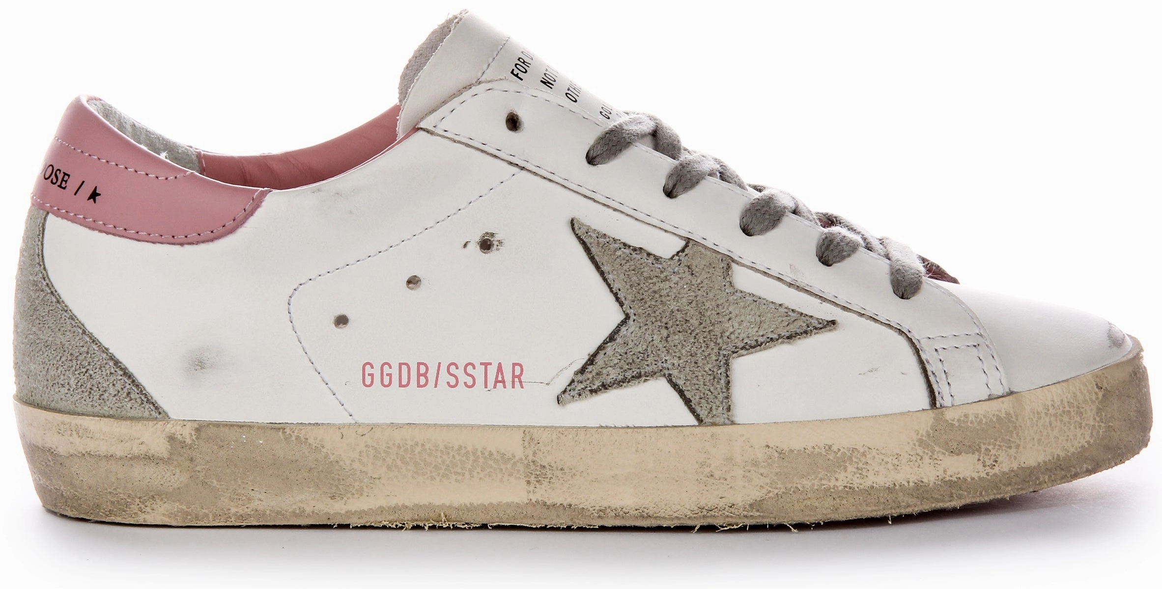 Golden Goose Super Star In White Pink For Women Shoes Golden Goose