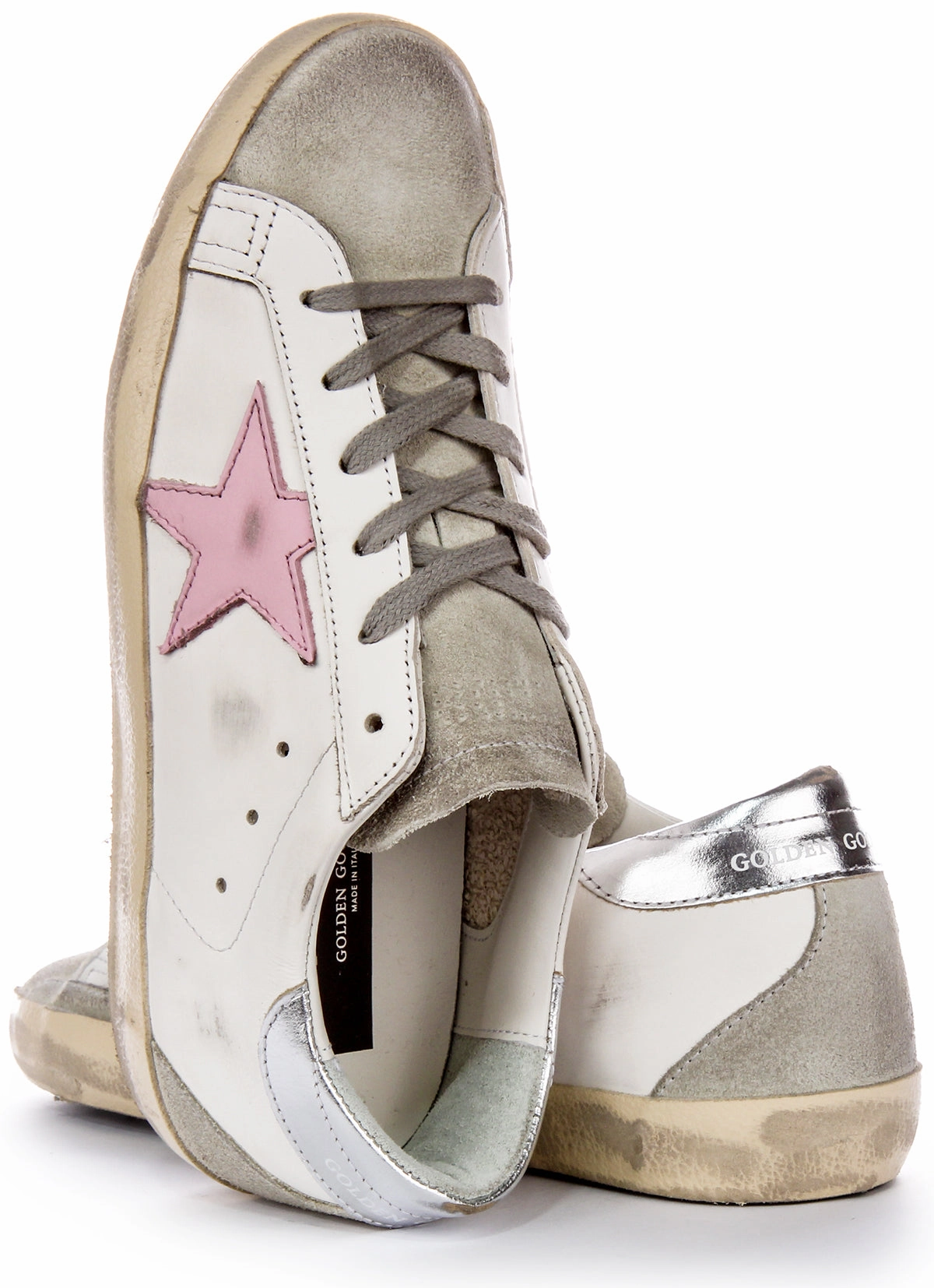 Golden Goose Super-Star In White Pink For Women Shoes Golden Goose