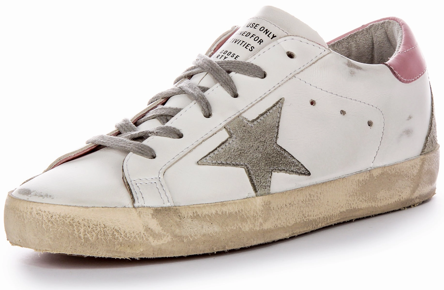 Golden Goose Super Star In White Pink For Women Shoes Golden Goose