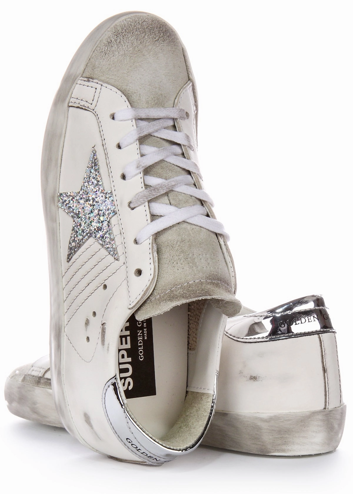 Golden Goose Super Star In White silver For Women Shoes Golden Goose