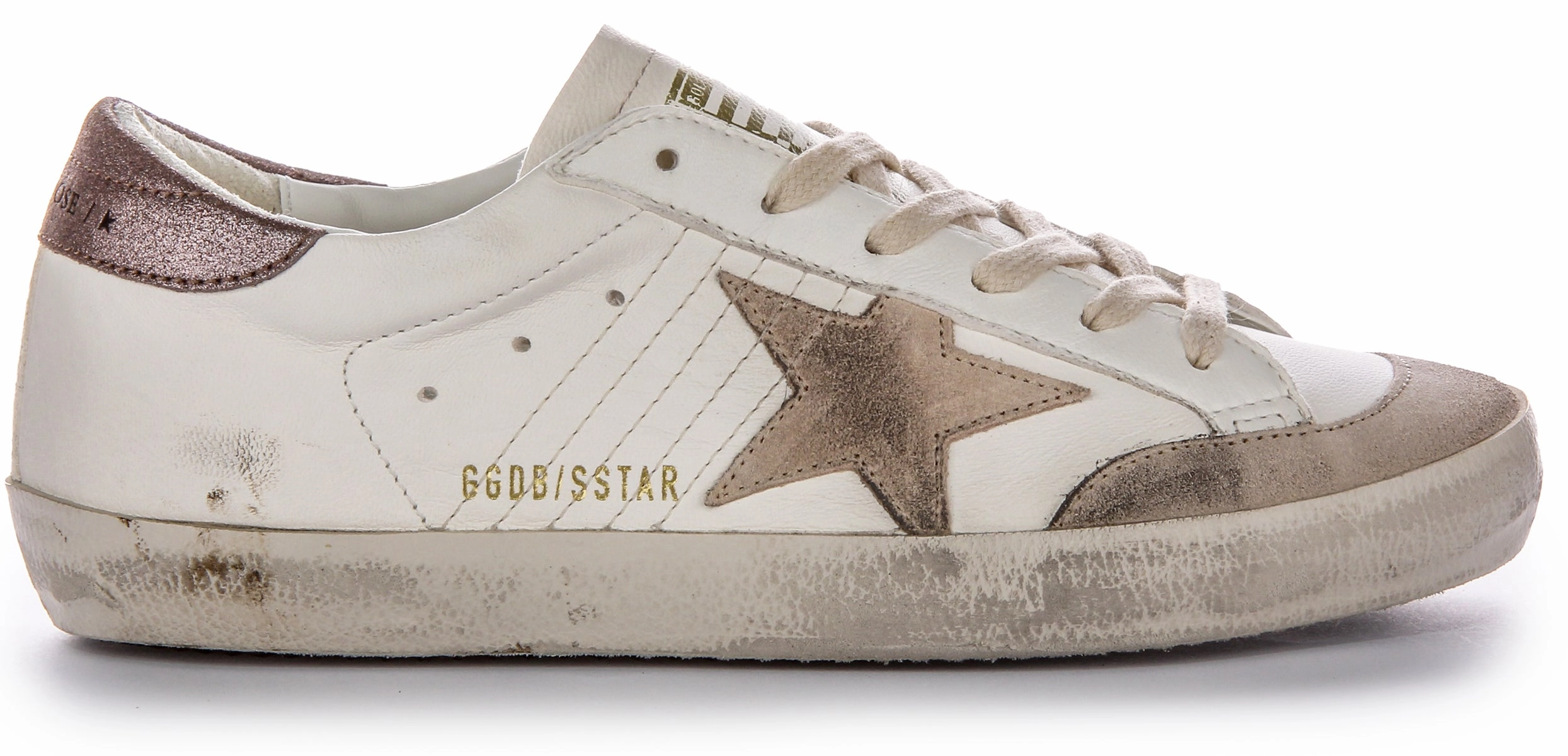 Golden Goose Super Star Pens In White Beige For Women Shoes Golden Goose