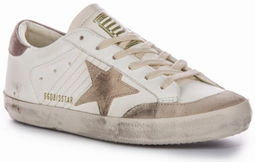 Golden Goose Super Star Pens In White Beige For Women Shoes Golden Goose