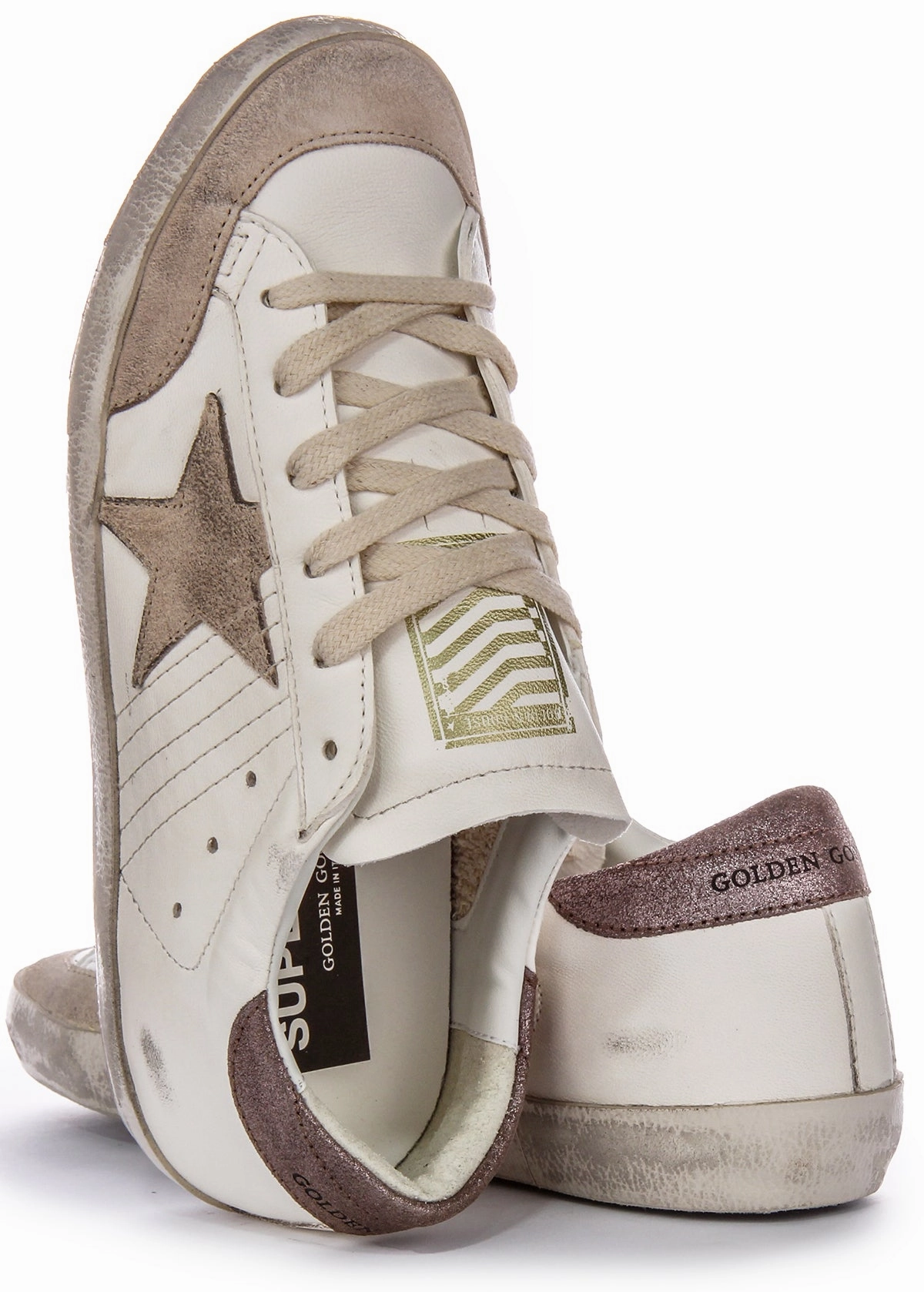 Golden Goose Super Star Pens In White Beige For Women Shoes Golden Goose