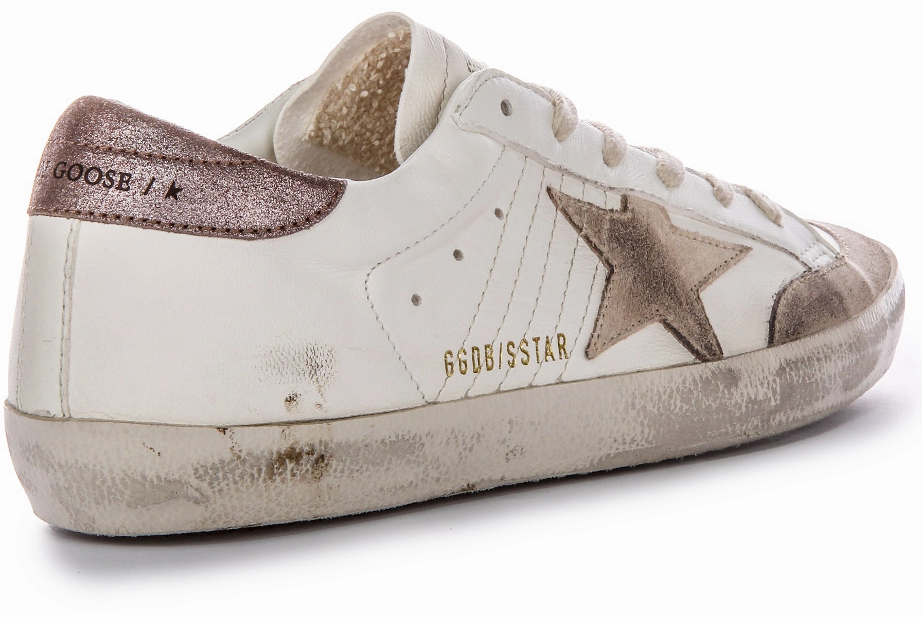 Golden Goose Super Star Pens In White Beige For Women Shoes Golden Goose