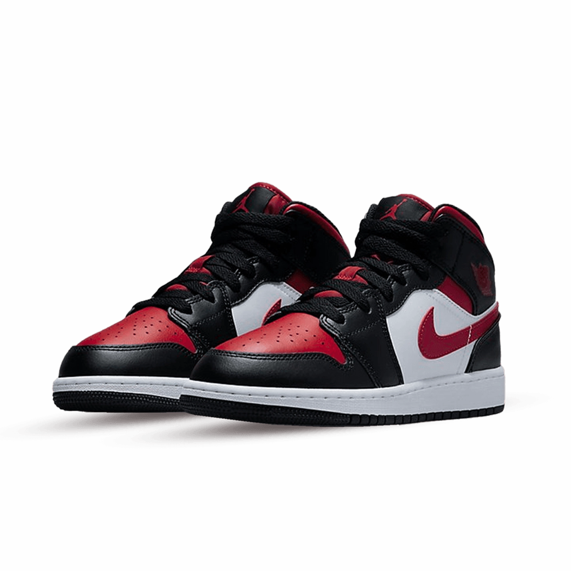 Jordan 1 Mid Black Fire Red (GS)