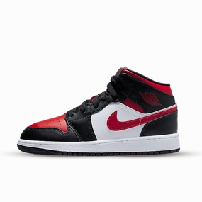 Jordan 1 Mid Black Fire Red (GS)