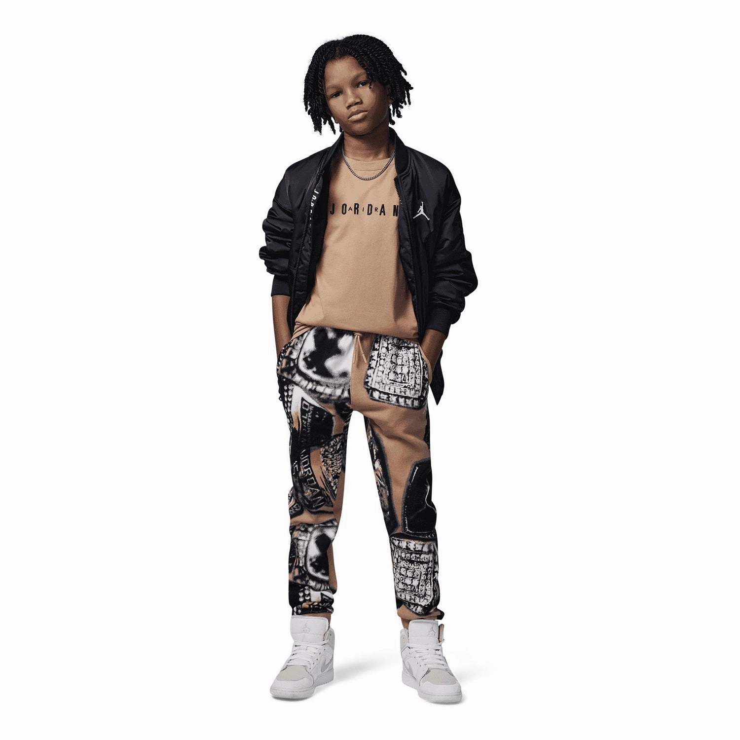 jordan Wordmark Embroidered Crew - Youth