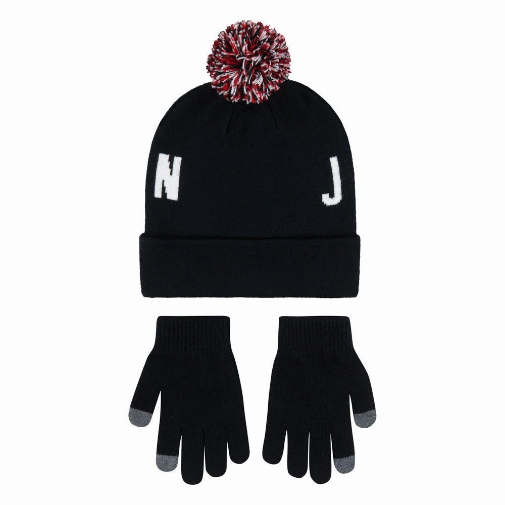 jordan Youth HBR Pom Beanie & Glove Set