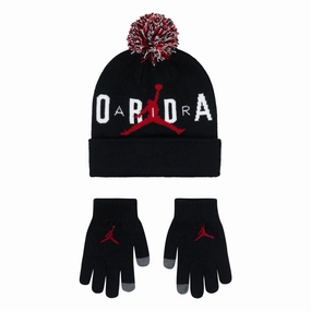 jordan Youth HBR Pom Beanie & Glove Set