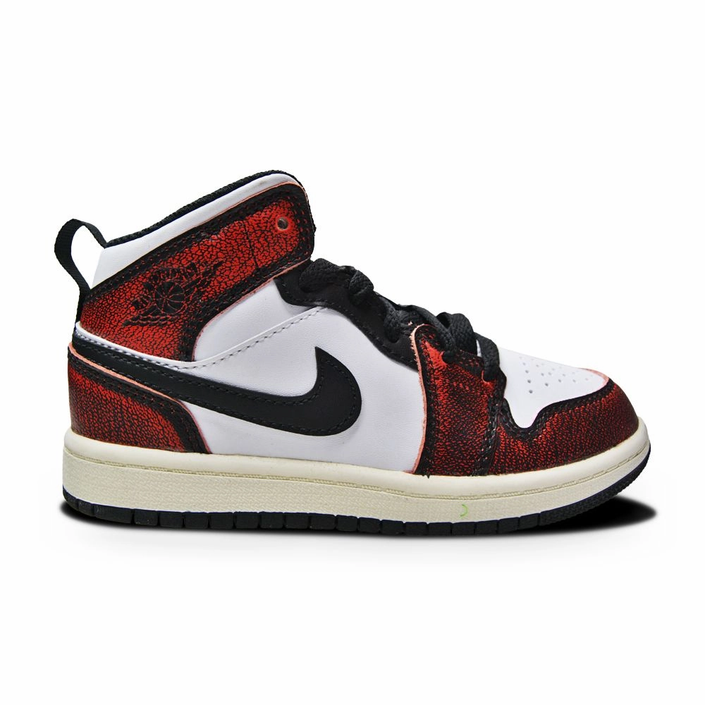 Kids Nike Air Jordan 1 Mid SE (PS) - FB0567 006 - Black Infrared 23 White Sail