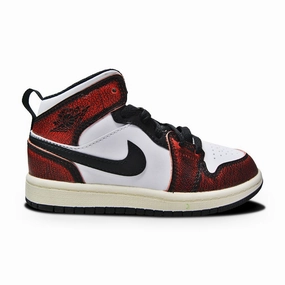 Kids Nike Air Jordan 1 Mid SE (PS) - FB0567 006 - Black Infrared 23 White Sail