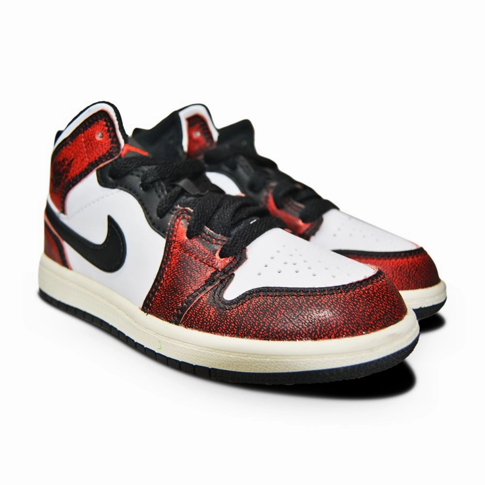 Kids Nike Air Jordan 1 Mid SE (PS) - FB0567 006 - Black Infrared 23 White Sail