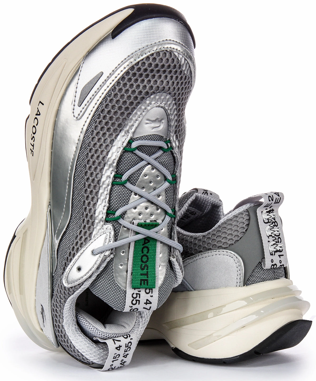 Lacoste Audyssor 124 Trainers In Silver For Men Shoes Lacoste