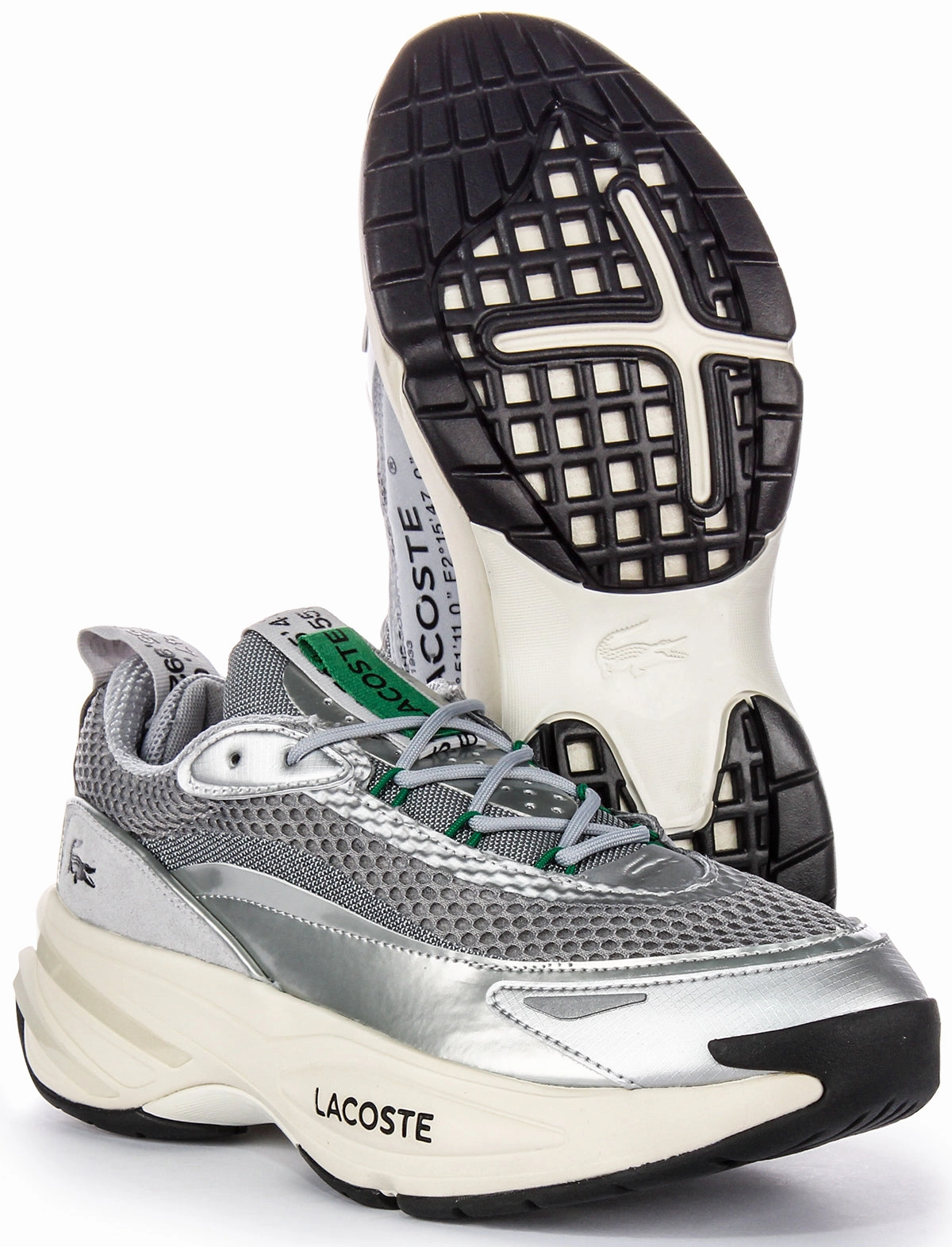 Lacoste Audyssor 124 Trainers In Silver For Men Shoes Lacoste