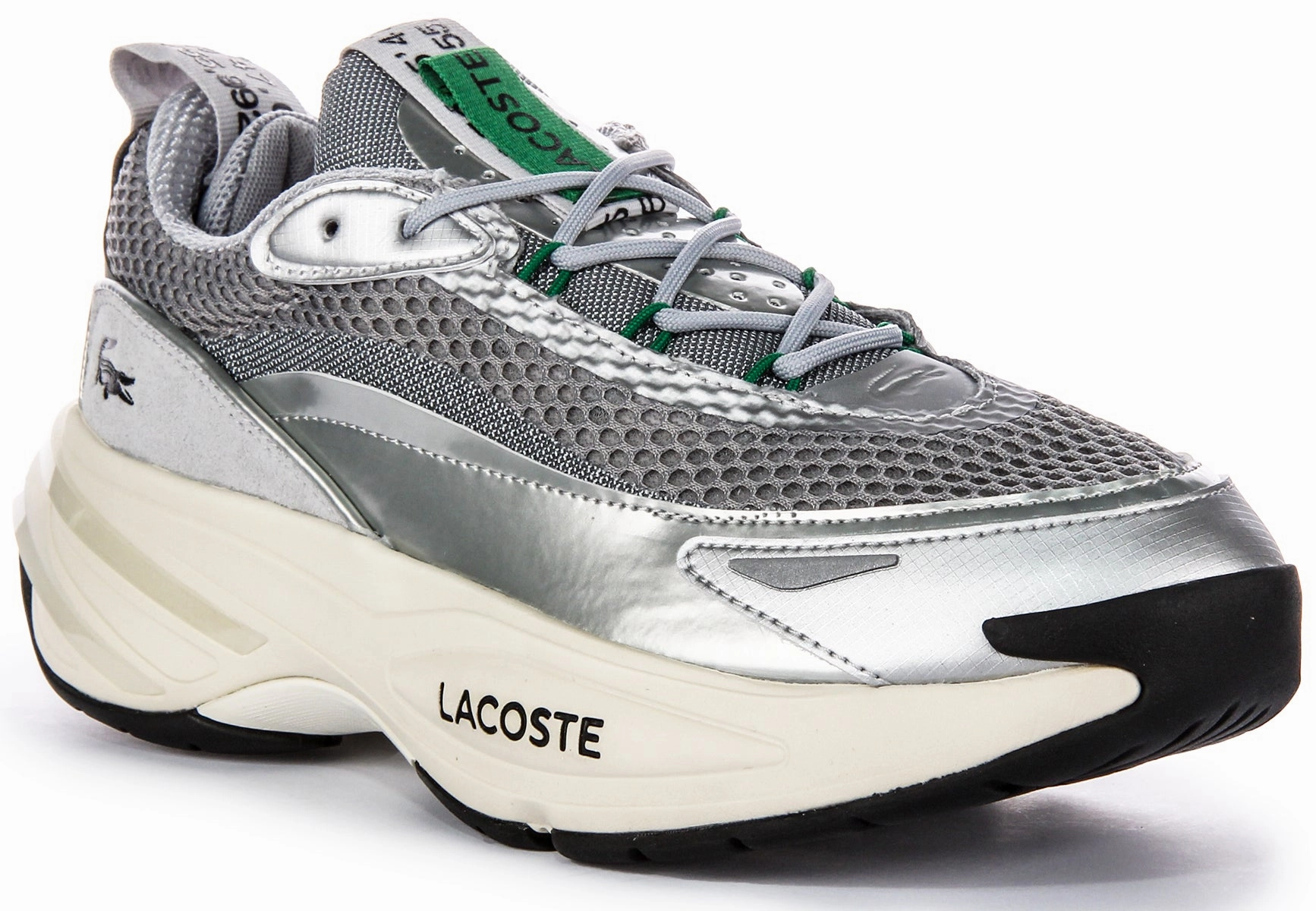 Lacoste Audyssor 124 Trainers In Silver For Men Shoes Lacoste