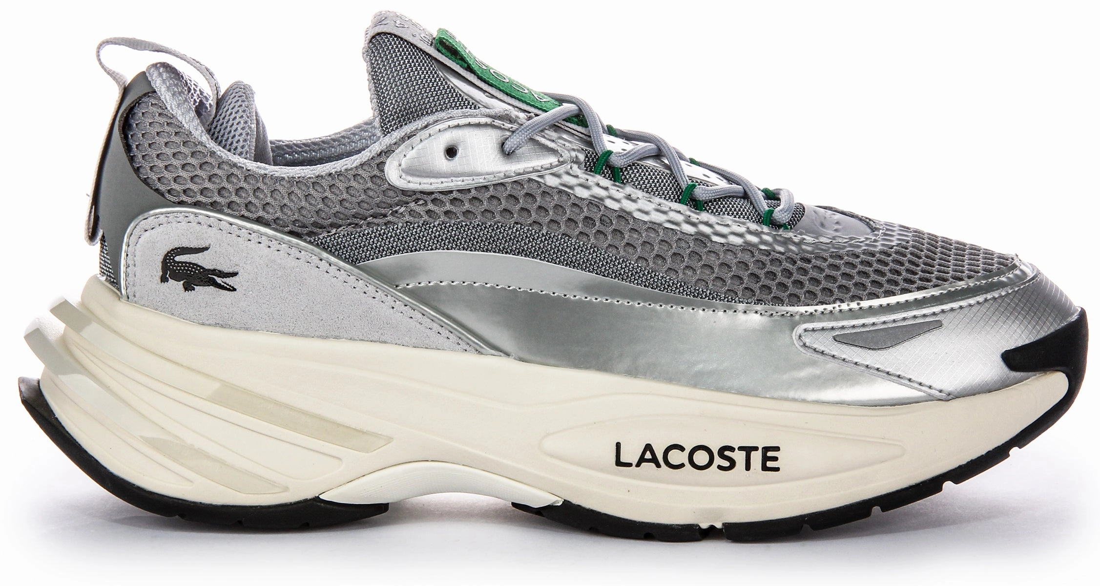 Lacoste Audyssor 124 Trainers In Silver For Men Shoes Lacoste