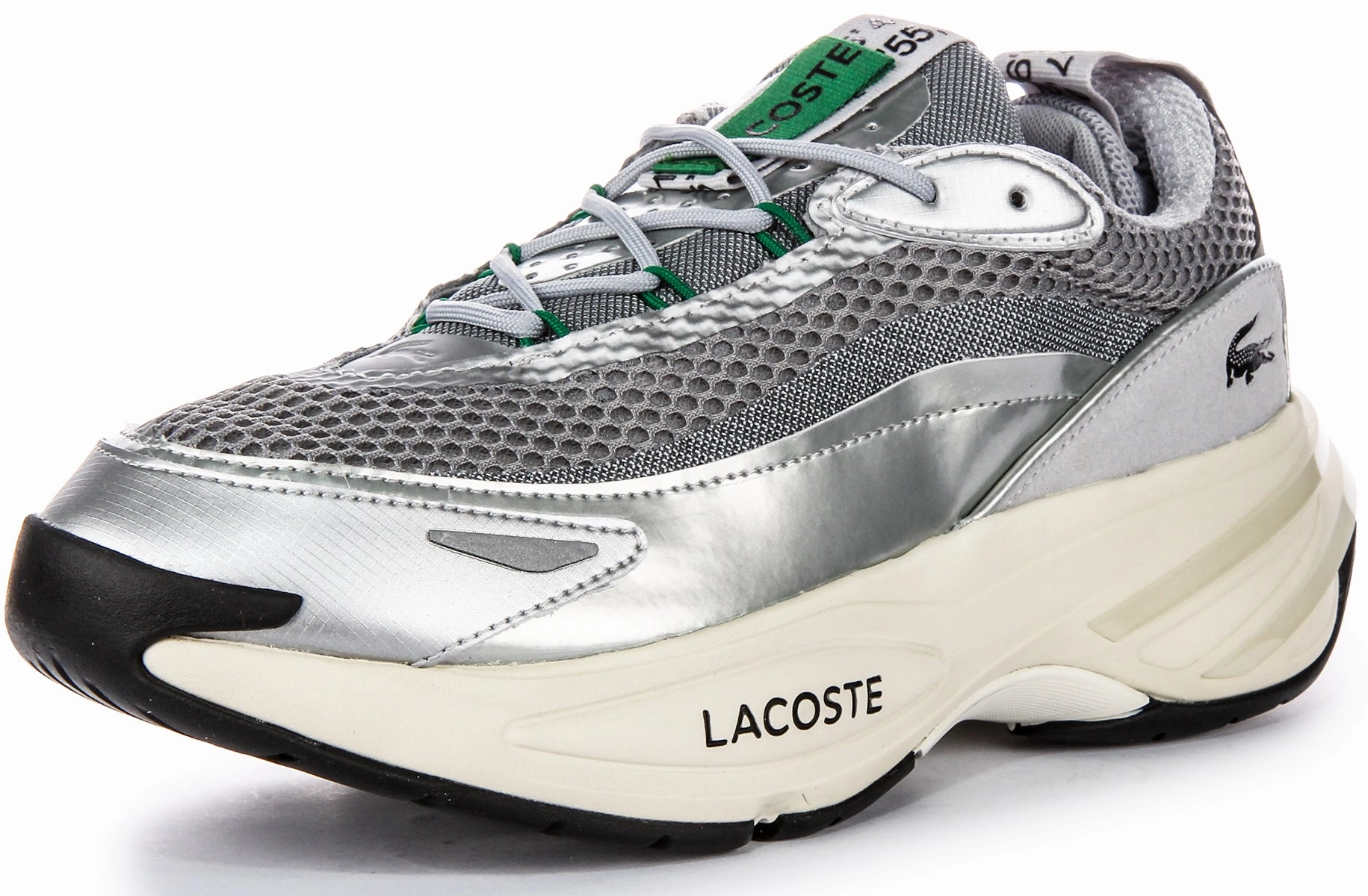 Lacoste Audyssor 124 Trainers In Silver For Men Shoes Lacoste