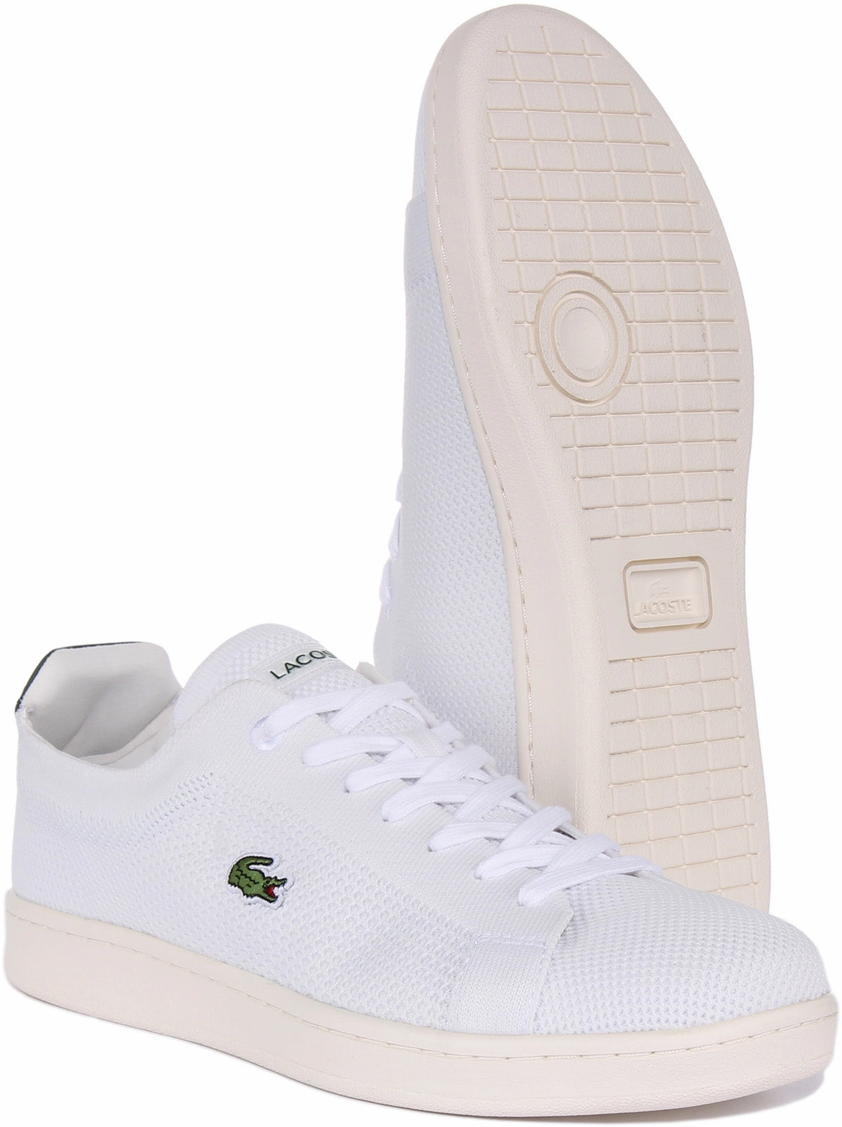 Lacoste Carnaby Piquee In White Green For Men Shoes Lacoste