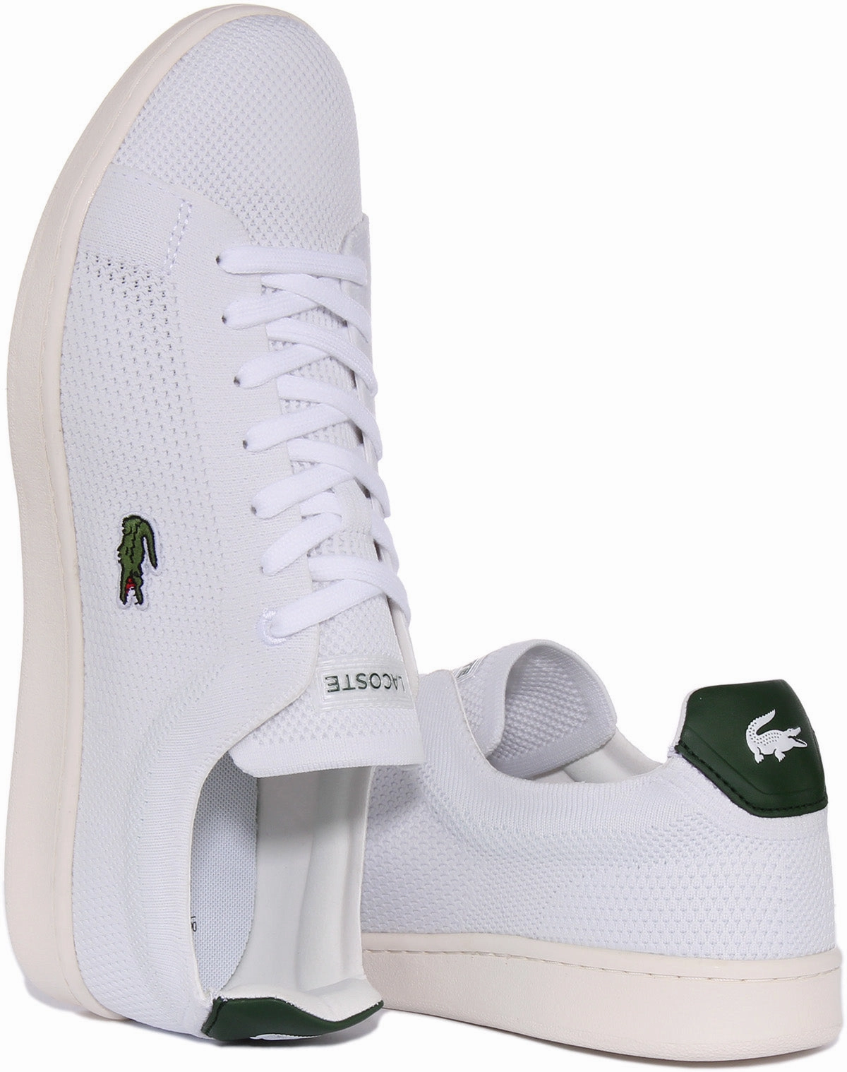 Lacoste Carnaby Piquee In White Green For Men Shoes Lacoste