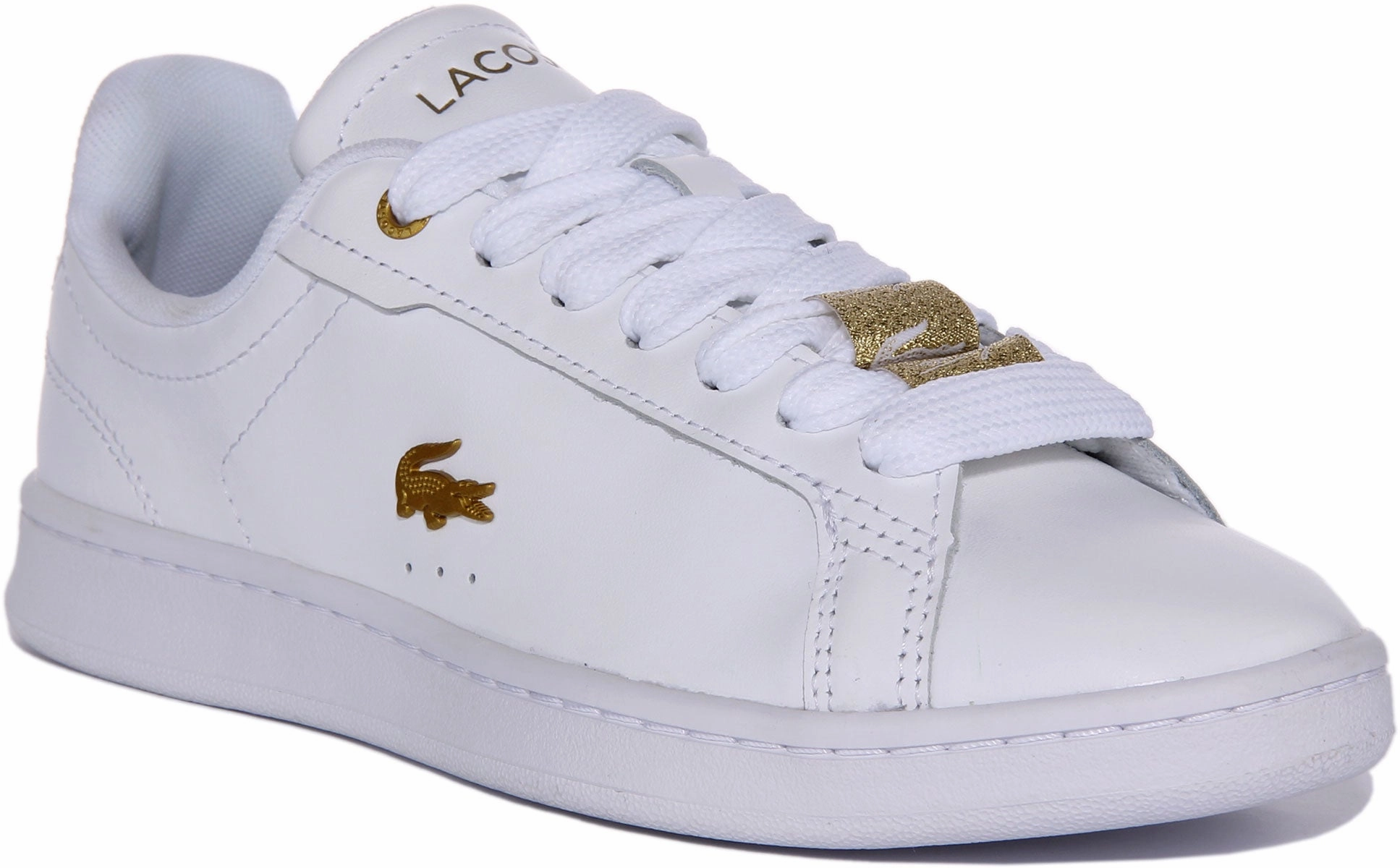 Lacoste Carnaby Pro In White Gold For Women Shoes Lacoste