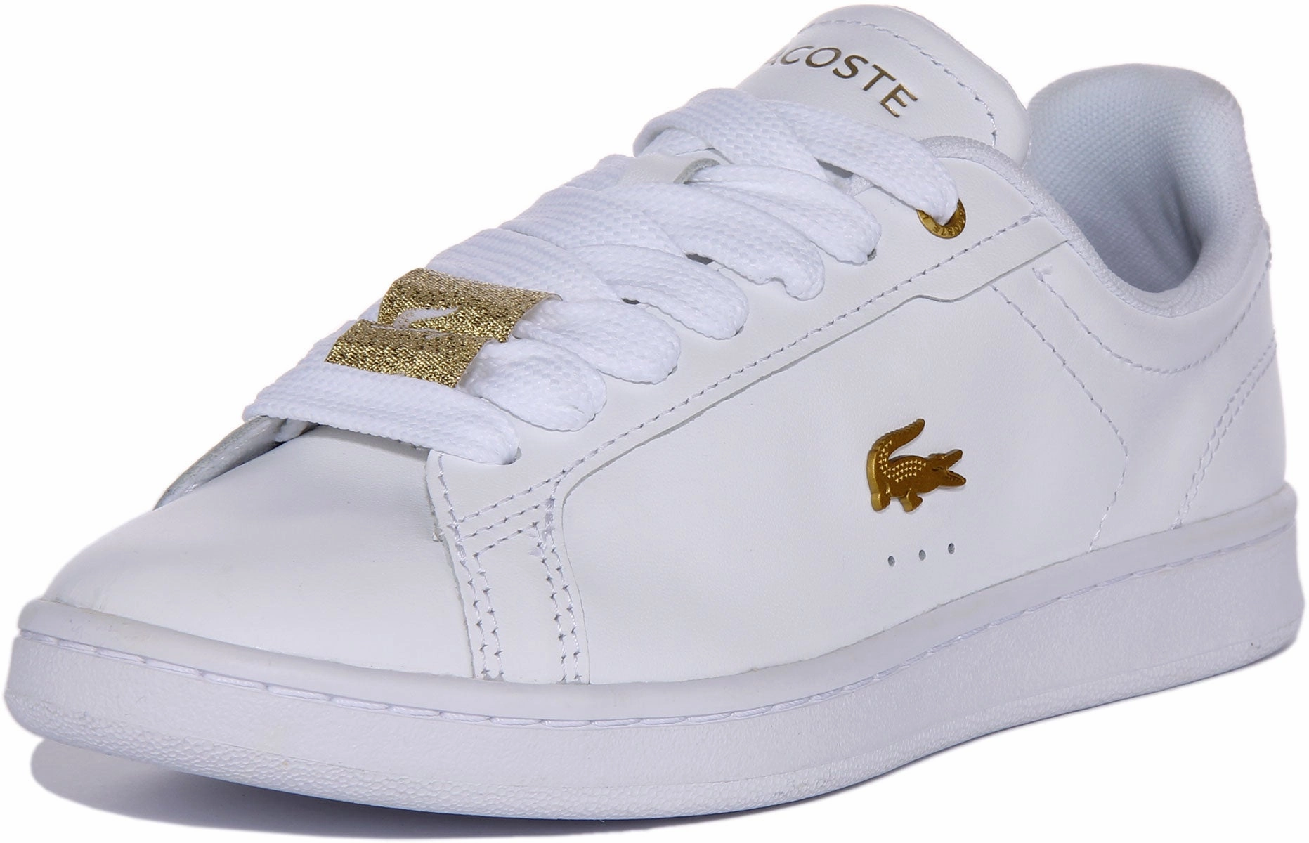Lacoste Carnaby Pro In White Gold For Women Shoes Lacoste