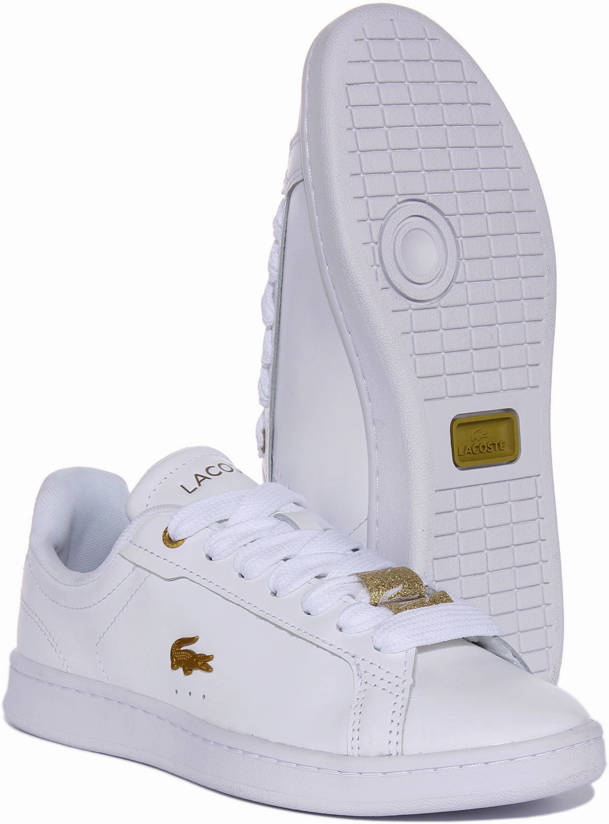 Lacoste Carnaby Pro In White Gold For Women Shoes Lacoste