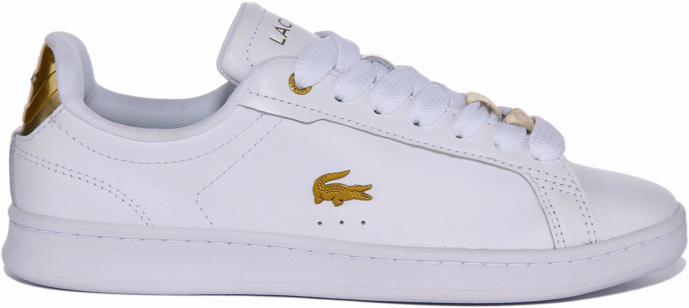 Lacoste Carnaby Pro In White Gold For Women Shoes Lacoste