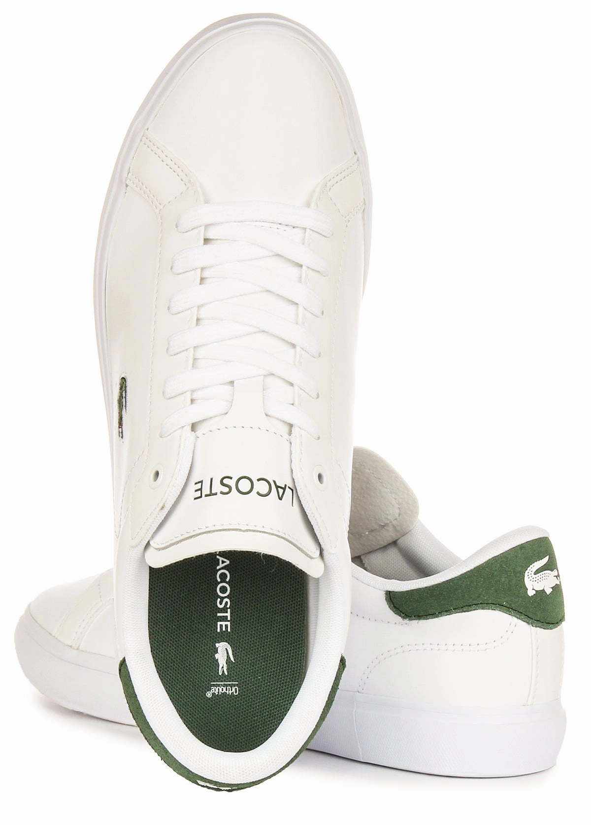 Lacoste Powercourt In White Green For Men Shoes Lacoste